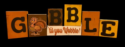 Spooky season/turkey time double sided block decor.
