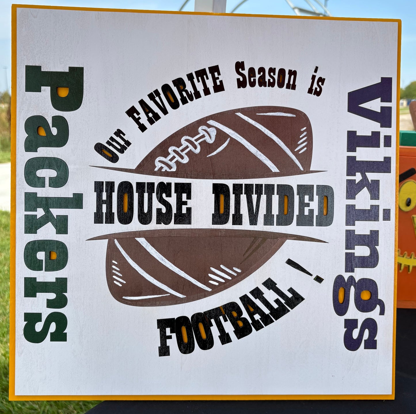 Customizable Handmade Sign - Our Favorite Season is Football