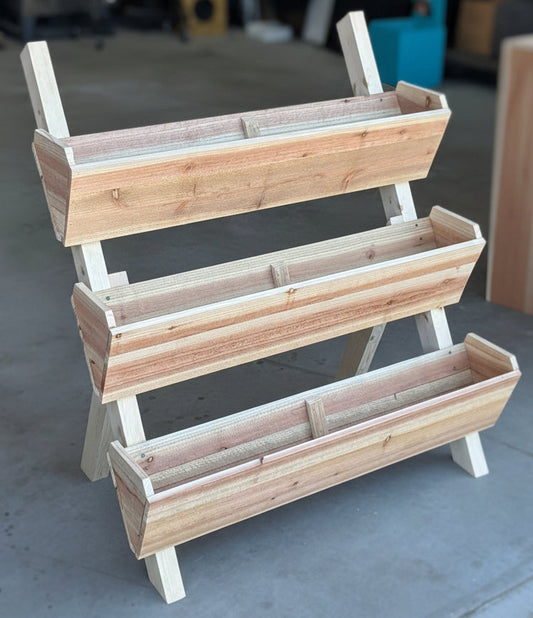 Handmade Three-Tier Wood Planter
