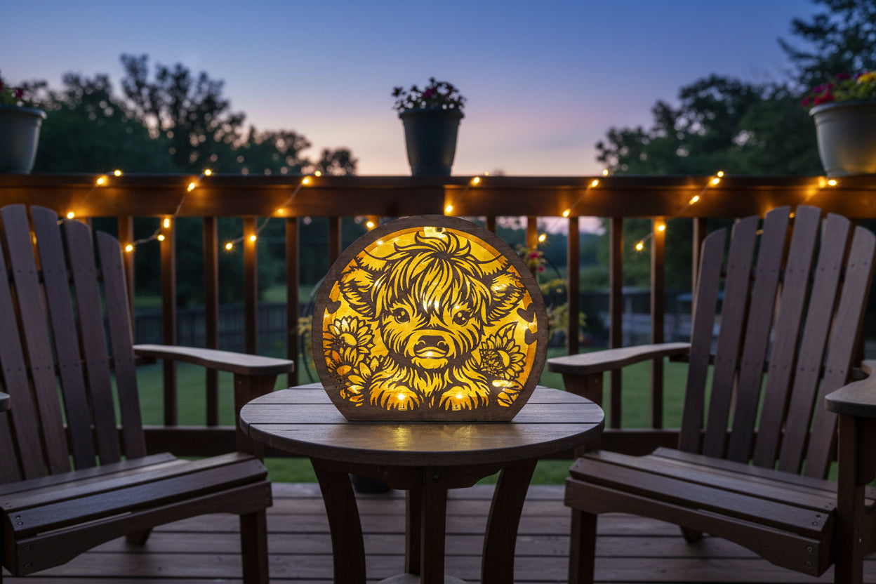 Highland Cow lantern