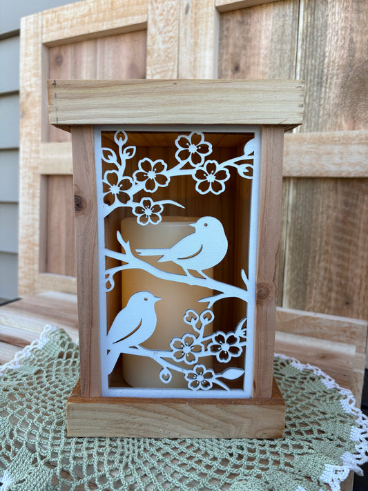Interchangeable Wood Lantern with 12 Seasonal Panels